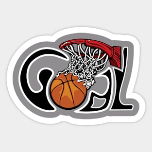 Straight to Goal BasketBall Tee Sticker